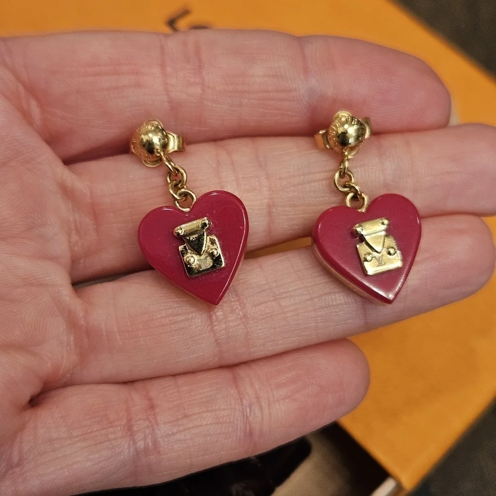 Louis Vuitton Sweet Monogram Heart Drop Earrings M68790